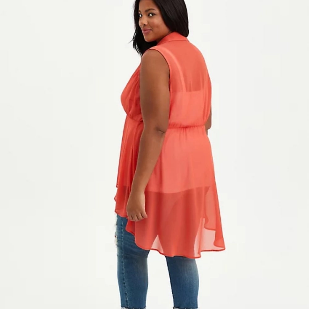 Torrid Chiffon Babydoll High Low Tunic - Picture 3 of 10